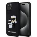 iPhone 15 Karl Lagerfeld 3D Cauciuc Karl & Choupette NFT Case - Negru