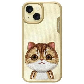 Husă Pisică iPhone 15 Nimmy Friends Big Eyed Pet 2.0 - Kaki