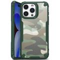 Husă Hibrid iPhone 15 Plus - Anti-Shock - Camuflaj - Verde