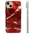 Husă TPU - iPhone 15 Plus - Marmură Roșie