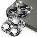 Geam Protecție Obiectiv Camera iPhone 15 Pro/15 Pro Max - Hat Prince Glitter - Negru