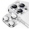 Geam Protecție Obiectiv Camera iPhone 15 Pro/15 Pro Max - Hat Prince Glitter - Argintiu