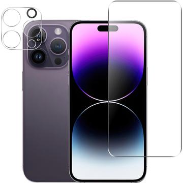 Set 2-în-1 iPhone 15 Pro Protector de Ecran din Sticlă Temperată și Lentilă pentru Cameră