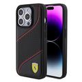 Husă iPhone 15 Pro Ferrari Perforated Slanted Line - Negru