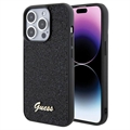 Husă iPhone 15 Pro - Guess Disco Metal Script Logo - Negru