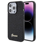 Husă iPhone 15 Pro - Guess Disco Metal Script Logo (Ambalaj Deschis - Vrac Acceptabil) - Negru