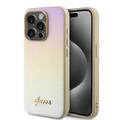 Husă Hybrid iPhone 15 Pro Guess Iridescent Metal Script