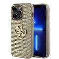 Husa iPhone 15 Pro Guess Perforat 4G Glitter Logo - Auriu