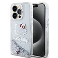 Husă iPhone 15 Pro Hello Kitty Liquid Glitter Charms - Transparent