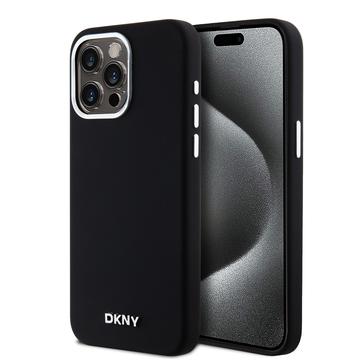 iPhone 15 Pro Max DKNY Liquid Silicone lichid cu logo metalic - compatibil Magsafe