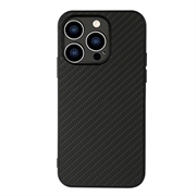Husă Hibrid pentru iPhone 15 Pro Max - Fibră Carbon - Negru