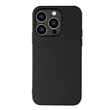 Husă Hibrid pentru iPhone 15 Pro Max - Fibră Carbon - Negru