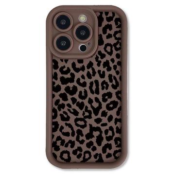 iPhone 15 Pro Max Husă TPU cu imprimare de leopard - cafea