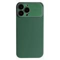 Husă iPhone 15 Pro Max Liquid Silicone cu Protecție din Sticlă pentru Lentile - Verde