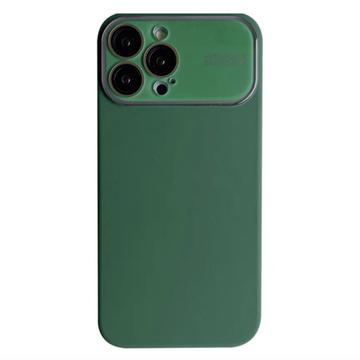 Husă iPhone 15 Pro Max Liquid Silicone cu Protecție din Sticlă pentru Lentile - Verde