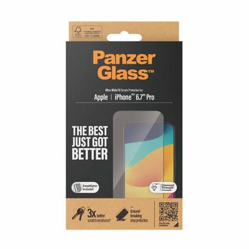 Geam Protecție Ecran - 9H - iPhone 15 Pro Max - PanzerGlass Ultra-Wide Fit EasyAligner - Marginea neagră