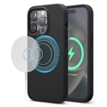 Husa din Silicon Lichid iPhone 15 Pro Max Saii Premium MagSafe - Negru