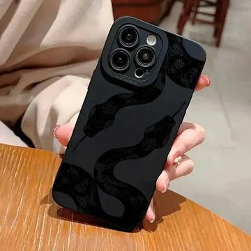 iPhone 15 Pro Max Husă TPU cu model de șarpe - negru