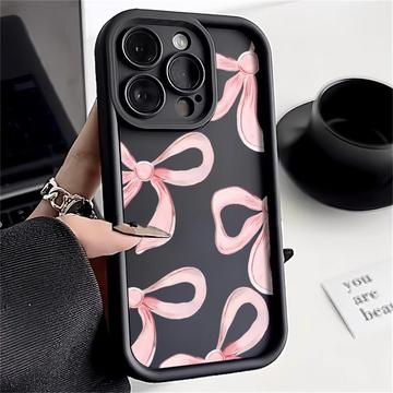 Husă TPU rezistentă la șocuri iPhone 15 Pro Max cu margini ridicate - Negru / Fundă mare