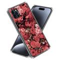 Husă TPU Subțire Stylish iPhone 15 Pro Max - Flori Roșii