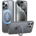 Husă iPhone 15 Pro Max Torras Upro Ostand Matte - compatibilă MagSafe - gri titan