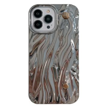 Husă TPU electroplacată și încrețită iPhone 15 Pro Max - argintiu