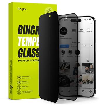iPhone 15 Pro Ringke TG Privacy TG Privacy Tempered Glass Screen Protector - Black Edge