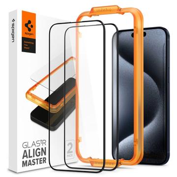 Protector Ecran - 9H - iPhone 15 Pro - Spigen ALM Glas.tR - 2 Buc.