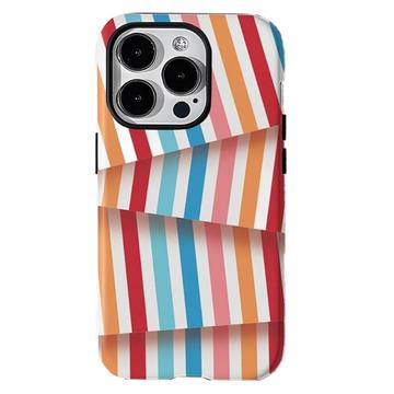 Husă hibridă 2 în 1 detașabilă cu dungi iPhone 15 Pro