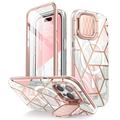 iPhone 15 Pro Supcase Cosmo Mag Hybrid Case - Marmură roz