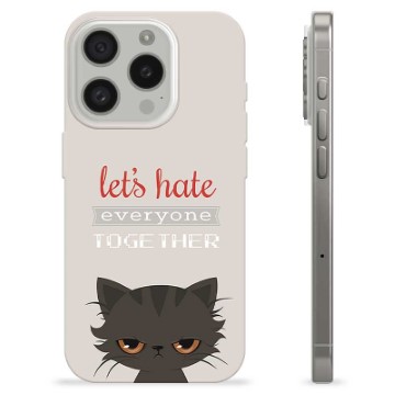 Husă TPU - iPhone 15 Pro - Angry Cat