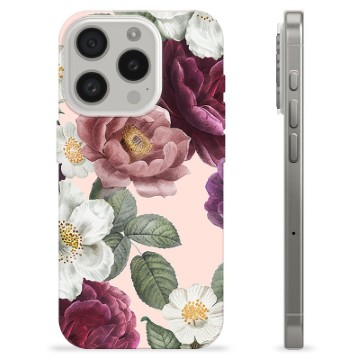 Husă TPU - iPhone 15 Pro - Flori Romantice