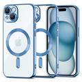 Carcasă Tech-Protect MagShine pentru iPhone 15 - Compatibilă cu MagSafe - Transparent / Albastru închis