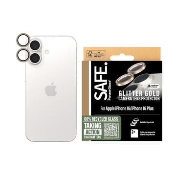 Protector pentru obiectivul camerei iPhone 16/16 Plus PanzerGlass Safe - Sclipici Aur