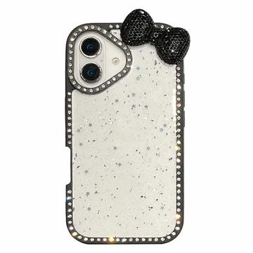 Husă epoxidică cu arc și pietre prețioase iPhone 16 - Negru
