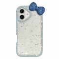 Husă epoxidică cu arc și pietre prețioase iPhone 16 - albastru