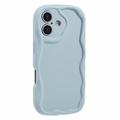 Husă TPU iPhone 16 Candy Color Wavy - Albastru Deschis