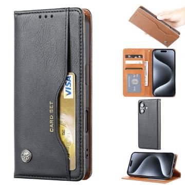 Husă portofel iPhone 16 Set de carduri - Negru