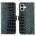 Husă Piele Portofel cu RFID iPhone 16 - Crocodile