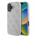 Husă Hibrid iPhone 16 - Guess 4G Metal Gold Logo - Roz