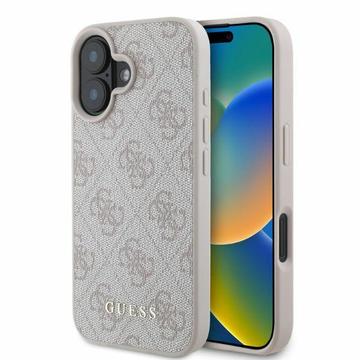 Husă Hibrid iPhone 16 - Guess 4G Metal Gold Logo - Roz