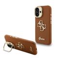 Husă cadru cameră cu suport iPhone 16 Guess Grained 4G Logo