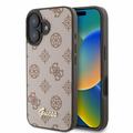 Husă iPhone 16 Guess Peony Script - compatibilă cu MagSafe - maro