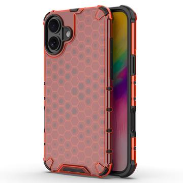 Husă Hibrid iPhone 16 - Honeycomb Armored - Roșu