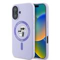 Husă MagSafe din silicon lichid iPhone 16 Karl Lagerfeld Karl and Choupette - Violet
