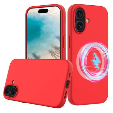 Husă Silicon Liquid iPhone 16 - Compatibila MagSafe - Roșu