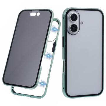 Husă Magnetică Sticlă Temperată iPhone 16 - Confidențialitate - Verde