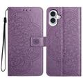 Husă Portofel iPhone 16 - Mandala - Violet