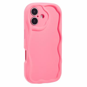 Husă TPU iPhone 16 Plus Candy Color Wavy - Roz Intens