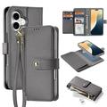 Husă portofel din piele cu husa magnetica iPhone 16 Plus Dux Ducis Lawa - gri